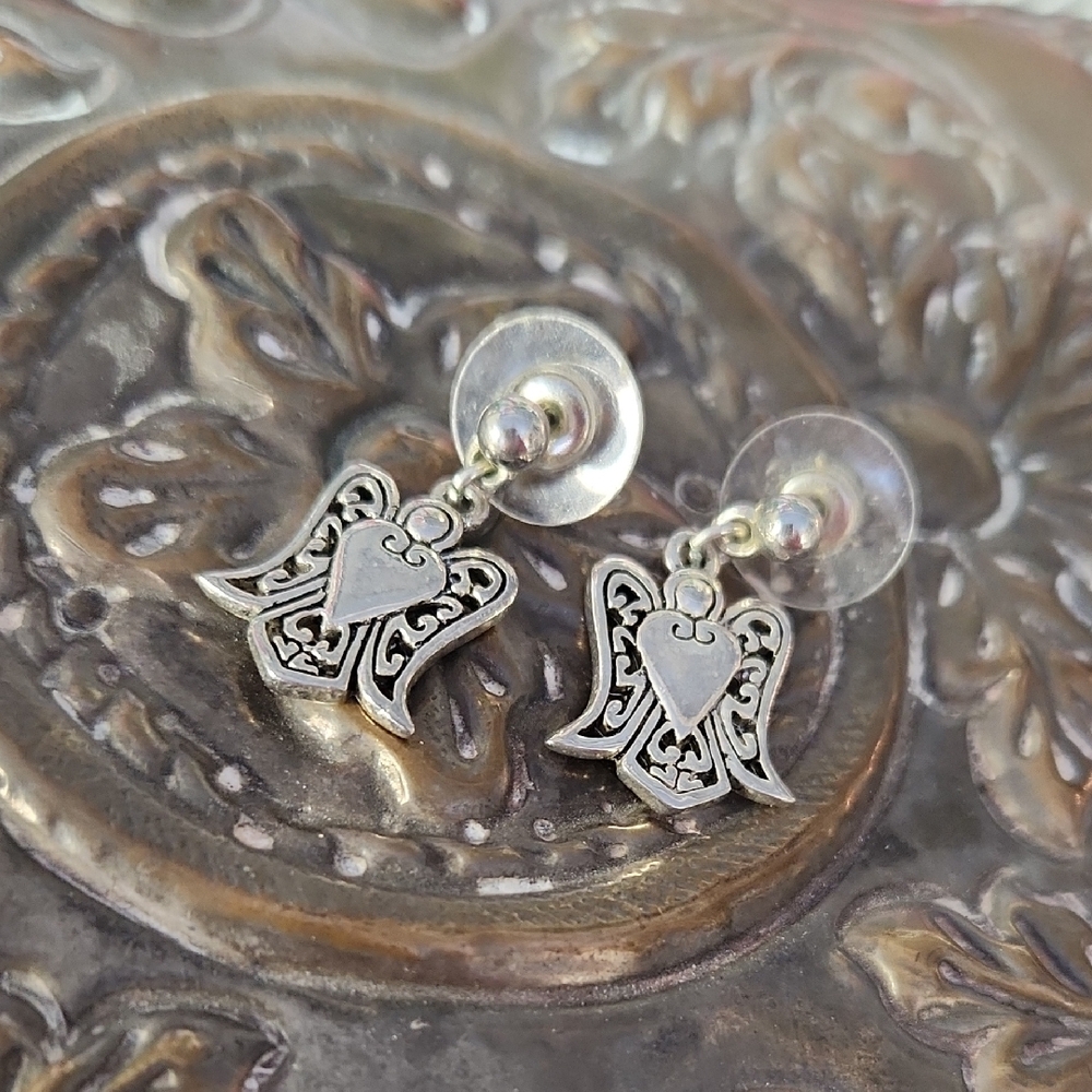 Elegant Silver Angel Earrings